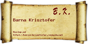 Barna Krisztofer névjegykártya