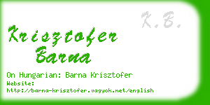 krisztofer barna business card